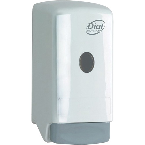 Dial Professional 800ml Liquid Soap Push Dispenser - Manual - 27.05 fl oz Capacity - Durable, Refillable, Long Lasting - White - 1Each