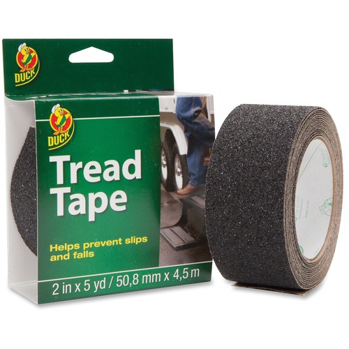 Duck Brand Tread Tape - 15 ft Length x 15 ft Width - Black - Adhesive Backing - Slip Resistant - For Outdoor, Ladder, Step, Walkway - 1 Roll