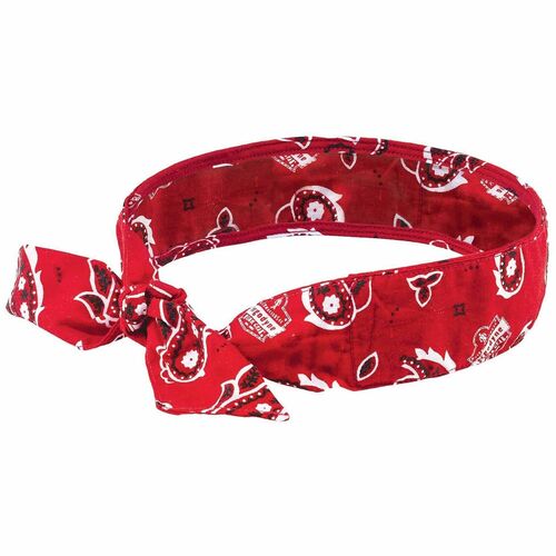Ergodyne Chill-Its 6700 Cooling Bandana - Red Western - Cotton, Acrylic Polymer
