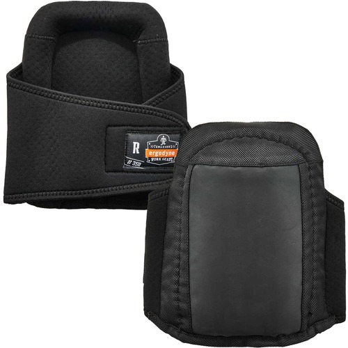 Ergodyne ProFlex 350 Gel Foam Knee Pads - Black - Gel, Nitrile Butadiene Rubber (NBR) Foam, Neoprene, 1680D Ballistic Nylon, 420D Nylon, Ethylene Vinyl Acetate (EVA) - 1 Pair