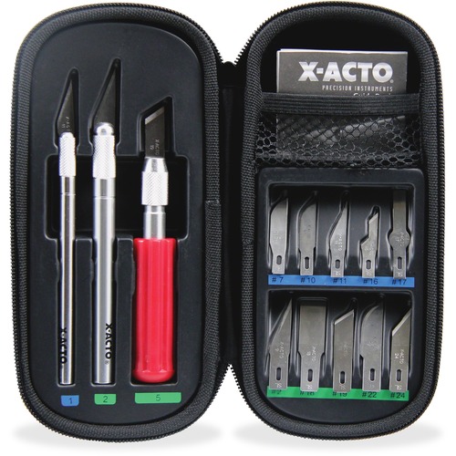 X-Acto Compression Basic Knife Set - Black, Silver - 5 / Pack - Utility Knives & Cutters - EPIX5285