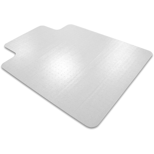 Ecotex® Enhanced Polymer Lipped Chair Mat for Carpets up to 3/8" - 48" x 51" - Home, Office, Carpet - 51" Length x 48" Width x 0.087" Depth x 0.087" Thickness - Lip Size 12" Length x 25" Width - Lipped - Polymer - Clear - 1 Each - TAA Compliant