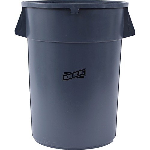 Genuine Joe 44-gal Heavy-duty Trash Container - 166.56 L Capacity - 24" Height x 31.5" Width x 24" Depth - Gray - 1 Each - Waste Containers & Accessories - GJO11581