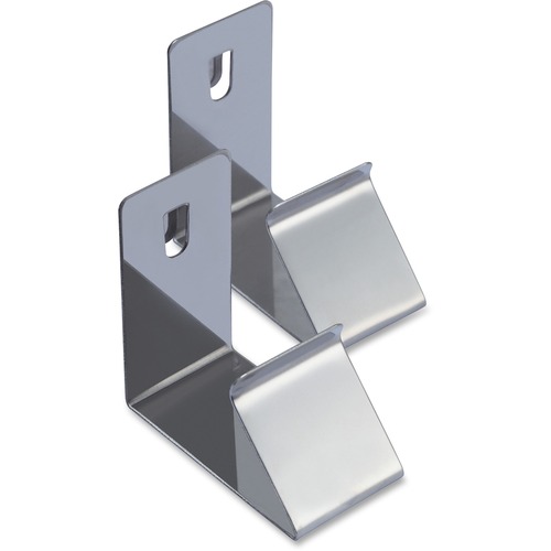 Lorell Cubicle Partition Hanger Set - for Garment, Bag - Metal - Silver - 2 / Set - Hooks & Hangers - LLR32119