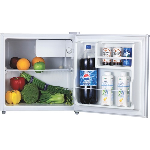 Lorell 1.6 cu.ft. Compact Refrigerator - 45.31 L - Manual Defrost - Reversible - 1.60 L Net Refrigerator Capacity - White - Steel, Plastic, Fiberglass