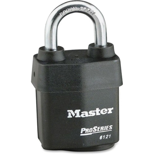 Master Lock Pro Series Rekeyable Padlock - Keyed Different - 0.31" Shackle Diameter - Cut Resistant, Pry Resistant, Weather Resistant - Steel - Black - 1 Each