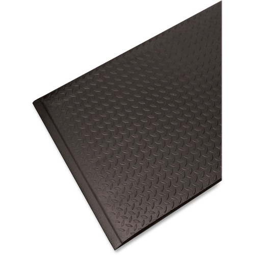 Guardian Floor Protection Soft Step Anti-Fatigue Floor Mat - Floor - 36" Length x 24" Width - Rectangular - Diamond Pattern - Vinyl Foam - Black - 1Each