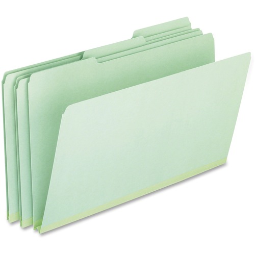 Pendaflex 1/3 Tab Cut Legal Top Tab File Folder - 8 1/2" x 14" - 1" Expansion - Top Tab Location - Assorted Tab Position - Light Green - 0% Fiber Recycled - 25 / Box
