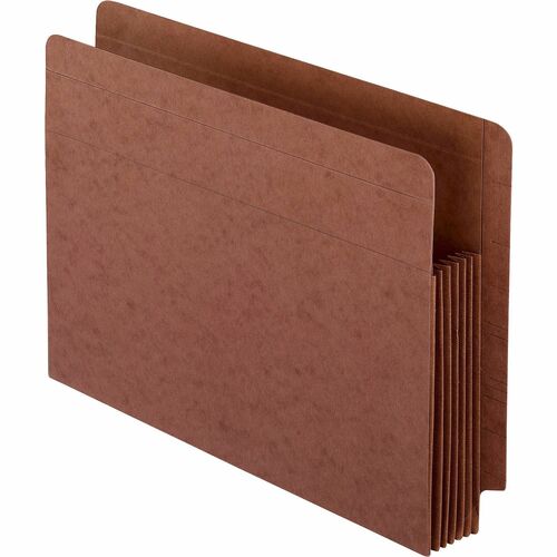Pendaflex Straight Tab Cut Letter Recycled File Pocket - 8 1/2" x 11" - 1050 Sheet Capacity - 5 1/4" Expansion - 1 Pocket(s) - Red Fiber, Wood - Red Fiber - 30% Recycled - End Tab Pockets - PFX95363