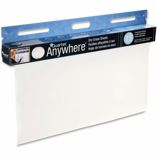 Quartet Anywhere Dry-Erase Sheets - 480" (40 ft) Length - Paper - White - Easy Tear, Wipeable - 1 Each