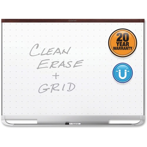 Quartet® Prestige® 2 Total Erase®Magnetic Whiteboard, 4' x 3', Mahogany Finish Frame - 48" (4 ft) Width x 36" (3 ft) Height - White Surface - Mahogany Frame - Horizontal - Magnetic - 1 / Each