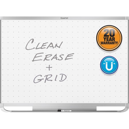 Quartet Prestige 2 Total Erase Magnetic Whiteboard - 72" (6 ft) Width x 48" (4 ft) Height - White Surface - Silver Aluminum Frame - Horizontal - Magnetic - 1 Each