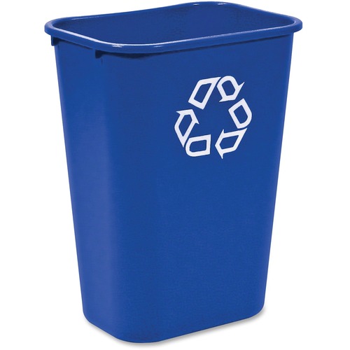 Rubbermaid Commercial Large Recycling Wastebasket - 10.30 gal Capacity - Rectangular - Sturdy - 19.9" Height x 11" Width x 15.3" Depth - Plastic - Blue - 1 Each