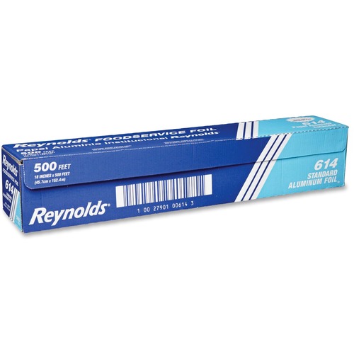 Reynolds Foodservice Foil - 18" Width x 500 ft Length - Moisture Proof, Odorless, Grease Proof, Durable, Heat Resistant, Cold Resistant - Aluminum - Silver - 1 / Carton