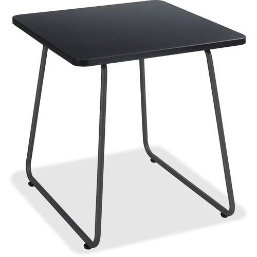 Safco Anywhere End Table - For - Table TopLaminated Square Top - 198 lb Capacity - 20" Table Top Length x 20" Table Top Width x 0.75" Table Top Thickness - 19.50" Height - Reception, Waiting Room, Breakroom, Lounge - Black, Powder Coated - 1 Each