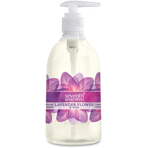Seventh Generation Lavender/Mint Natural Hand Wash - Lavender, Lemon Mint ScentFor - 12 fl oz (354.9 mL) - Pump Bottle Dispenser - Kill Germs - Hand - Clear - Dye-free, Synthetic Fragrance Free, Triclosan-free, Gluten-free, Bio-based, Phthalate-free - 1 B