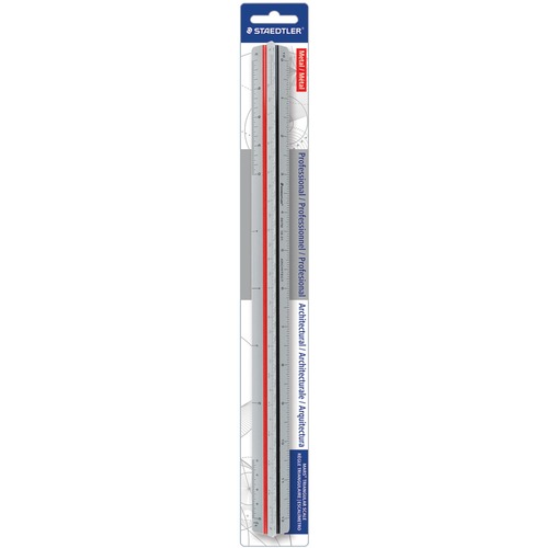 Staedtler Mars Professional Architectural Triangular Scale - 12" Length - Aluminum - 1 Each - Silver