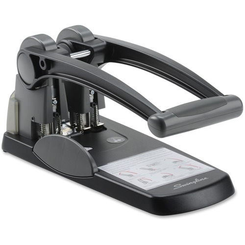 Swingline High Capacity 2-hole Punch - 2 Punch Head(s) - 300 Sheet - 9/32" Punch Size - Black, Gray
