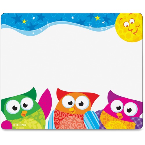 Trend Owl-Stars Collection Terrific Labels - 3" (76.20 mm) Width x 2 1/2" (63.50 mm) Length - Rectangle - Residue-free, Smear Resistant - 36 / Pack