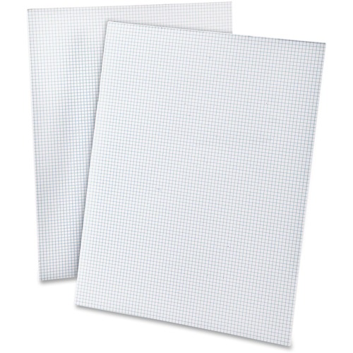 Ampad 2 - Sided Quadrille Pads - Letter - 50 Sheets - Both Side Ruling Surface - 20 lb Basis Weight - Letter - 8 1/2" x 11" - 0.25" x 8.5" x 11" - White Paper - Dual Sided, Smudge Resistant, Rigid, Chipboard Backing - 1 Each