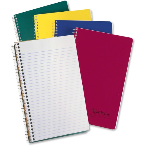 Oxford 3-subject Small Wirebound Notebook - 150 Sheets - Spiral - 15 lb Basis Weight - 6" x 9 1/2" - White Paper - AssortedKraft Cover - Perforated, Easy Tear, Rigid, Subject - Recycled - 1 Each