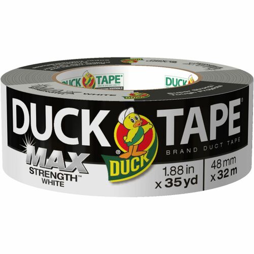 Duck MAX Strength Tape - White - 35 yd Length x 1.88" Width - Natural Rubber - Polyethylene Backing - For Indoor, Outdoor - 1 / Roll - White