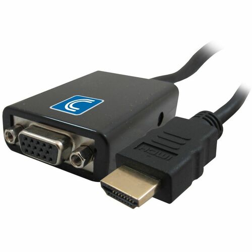 Comprehensive HDMI A Male to VGA Female with Audio Converter Dongle Adapter - 4" HDMI/Mini-phone/VGA A/V Cable for TV, PlayStation 3, Xbox 360, Blu-ray Player, DVD Player, HDTV Set-top Boxes, Audio/Video Device - First End: 1 x 15-pin HD-15 - Female, Mini