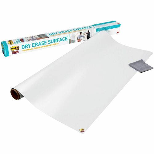 Post-it® Self-Stick Dry-Erase Film Surface - 48" (4 ft) Width x 72" (6 ft) Length - White - Rectangle - Flexible, Stain Resistant, Self-stick - 1 / Pack