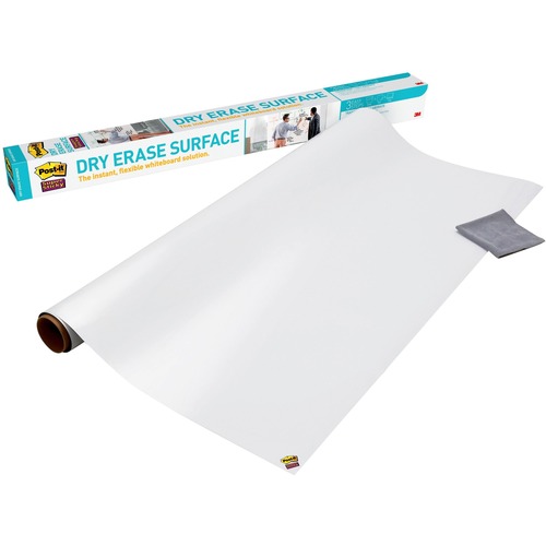Post-it® Self-Stick Dry-Erase Film Surface - 48" (4 ft) Width x 96" (8 ft) Length - White - Rectangle - 1 / Pack