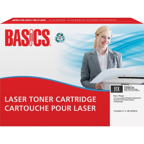 Basics® Remanufactured Laser Cartridge High Yield (HP 51X) Black - Laser - High Yield - 13000 Pages