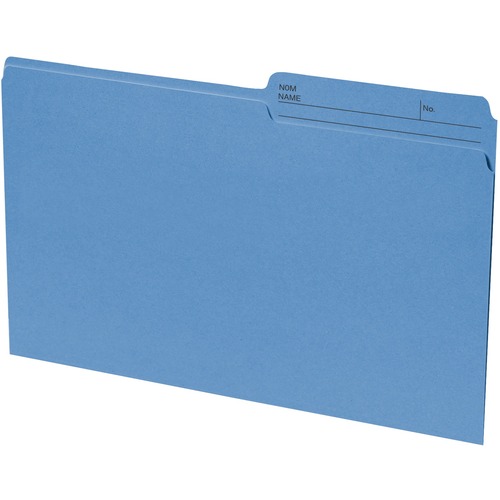 Basics® Coloured Reversible File Folders Legal Blue 100/box - 8 1/2" x 14" - Blue - 100 / Box