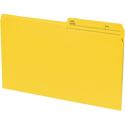 Basics® Coloured Reversible File Folders Legal Yellow 100/box - 8 1/2" x 14" - Top Tab Colored Folders - BAO2400707