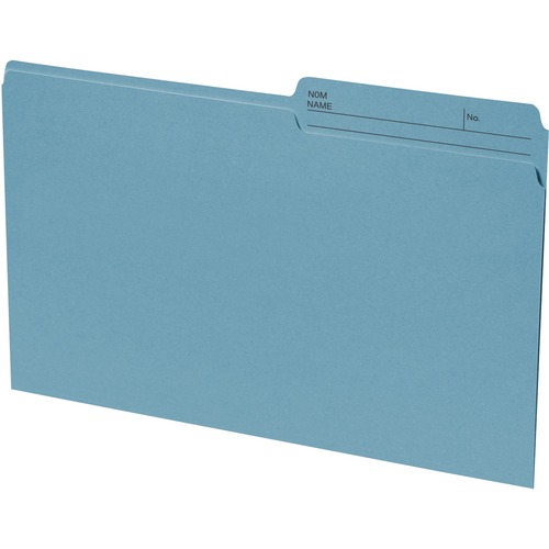 Basics® Coloured Reversible File Folders Legal Teal 100/box - 8 1/2" x 14" - Teal - 100 / Box