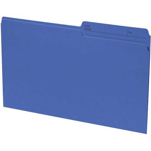 Basics® Coloured Reversible File Folders Legal Dark Blue 100/box - 8 1/2" x 14" - Dark Blue - 100 / Box