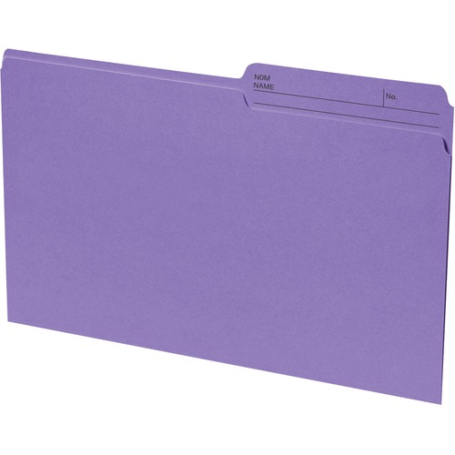 Basics® Coloured Reversible File Folders Legal Violet 100/box - 8 1/2" x 14" - Violet - 100 / Box