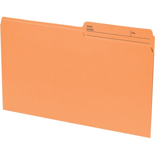 Basics® Coloured Reversible File Folders Legal Orange 100/box - 8 1/2" x 14" - Orange - 100 / Box