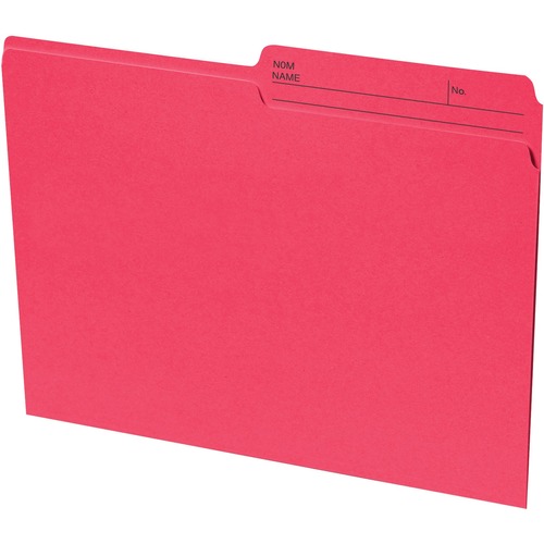 Basics® Coloured Reversible File Folders Letter Red 100/box - 8 1/2" x 11" - Red - 100 / Box