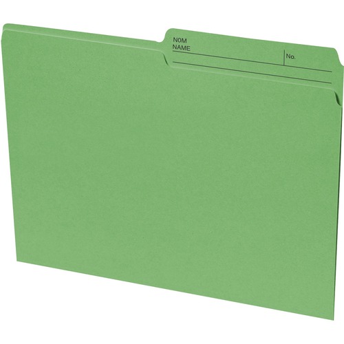 Basics® Coloured Reversible File Folders Letter Green 100/box - 8 1/2" x 11" - Green - 100 / Box