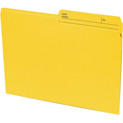 Basics® Coloured Reversible File Folders Letter - Yellow 8½" x 11, 100/Box - Top Tab Colored Folders - BAO2400907
