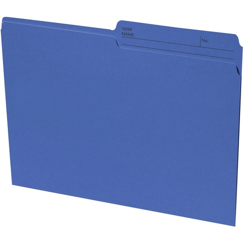 Basics® Coloured Reversible File Folders Letter Dark Blue 100/box - 8 1/2" x 11" - Top Tab Colored Folders - BAO2400922
