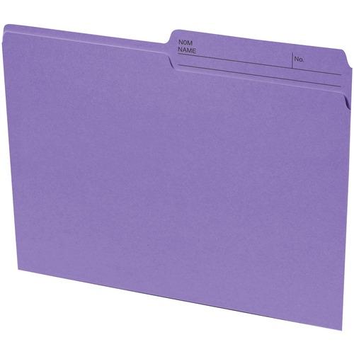 Basics® Coloured Reversible File Folders Letter Violet 100/box - 8 1/2" x 11" - Top Tab Colored Folders - BAO2400925