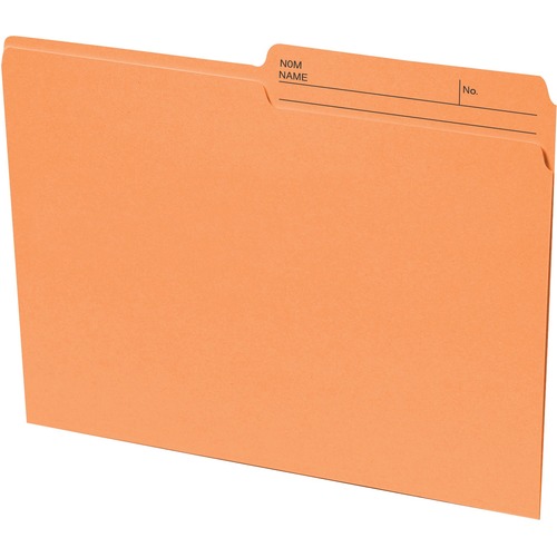 Basics® Coloured Reversible File Folders Letter Orange 100/box - 8 1/2" x 11" - Top Tab Colored Folders - BAO2400927