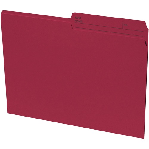 Basics® Coloured Reversible File Folders Letter Burgundy 100/box - 8 1/2" x 11" - Burgundy - 100 / Box