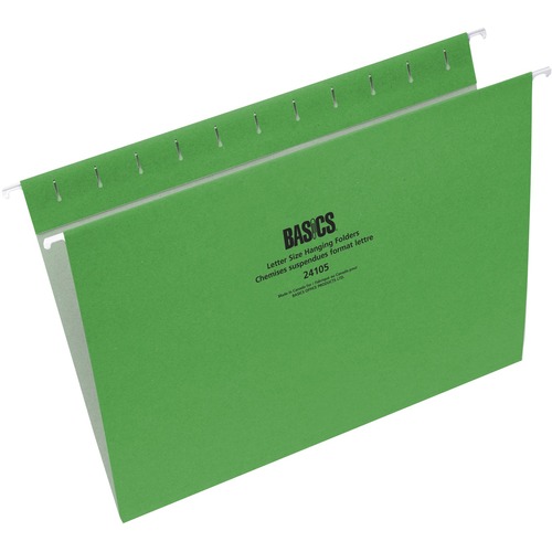 Basics® Coloured Hanging Folders Letter Light Green 25/box - 8 1/2" x 11" - Light Green - 25 / Box