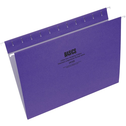 Basics® Coloured Hanging Folders Letter Violet 25/box - 8 1/2" x 11" - Violet - 25 / Box