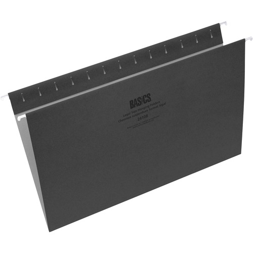 Basics® Coloured Hanging Folders Legal Black 25/box - 8 1/2" x 14" - Black - 25 / Box