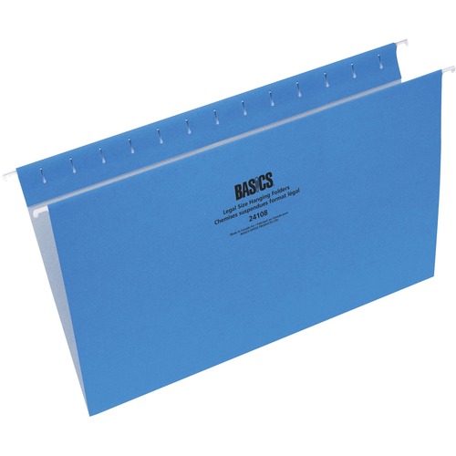 Basics® Coloured Hanging Folders Legal Blue 25/box - 8 1/2" x 14" - Blue - 25 / Box