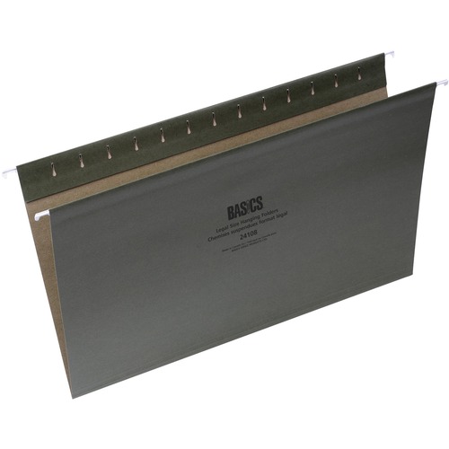 Basics® Coloured Hanging Folders Legal Standard Green 25/box - 8 1/2" x 14" - Standard Green - 25 / Box