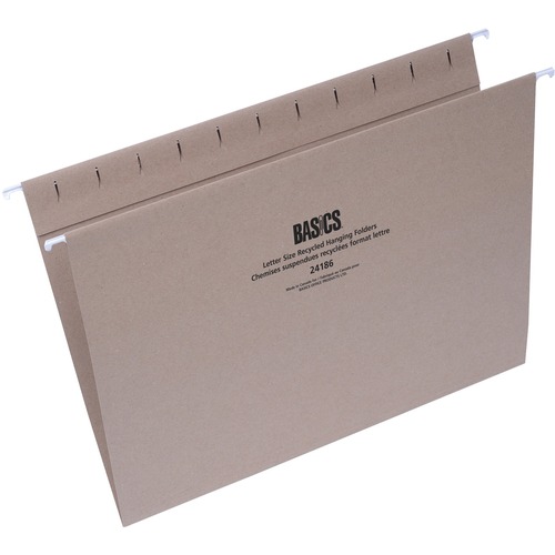 Basics® Recycled Hanging Folders Legal Natural 50/box - 8 1/2" x 14" - Natural - 50 / Box