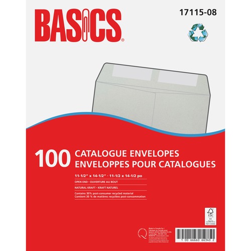 Basics® Catalogue Envelopes Natural Kraft 10 x 13 100/box